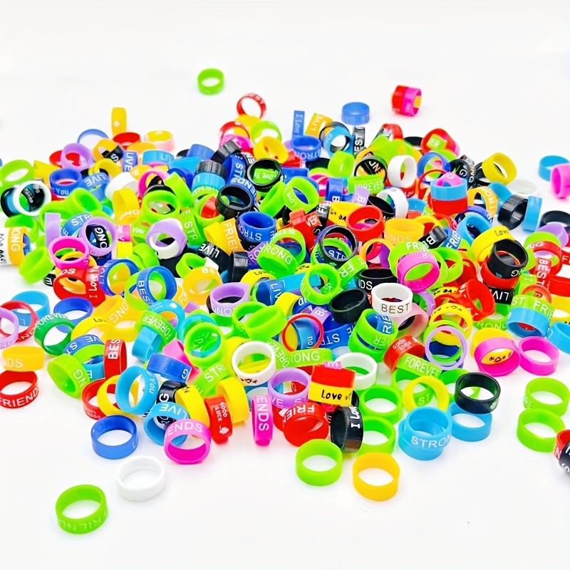 Mixed Styles Silicone Printed Rings Set